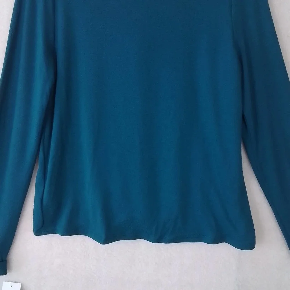 OshKosh Girls Knit Top‎ 14 Blue Teal Lightweight Sweater Scoop Neck Long Sleeve